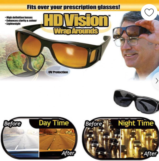 Lentes HD Vision Wrap para Día y Noche - Tecnología de Visión de Alta Definición