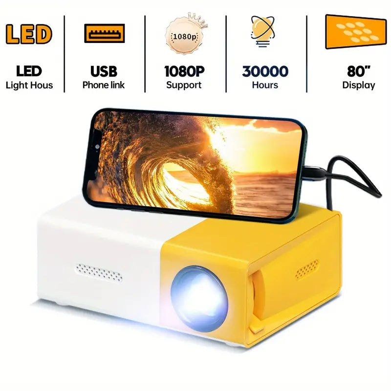 MINI PROYECTOR LED PORTATIL HDMI VGA USB